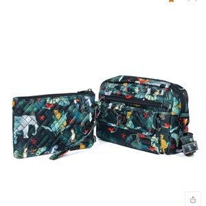 Lug Switch & Peekaboo Wildlife Black Quilted Bag Set